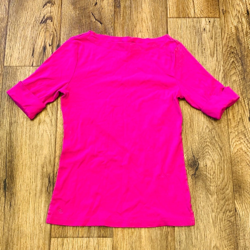 ✨Ralph Lauren Pink Three-Quarter Sleeved Shirt
